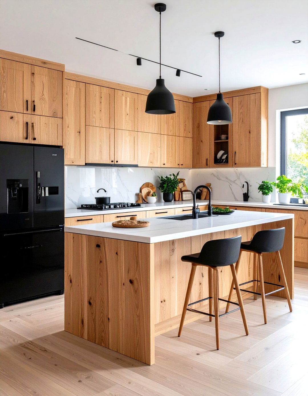Birch Wood Cabinets with Black Appliances - 24 What Color Cabinets Go With Black Appliances