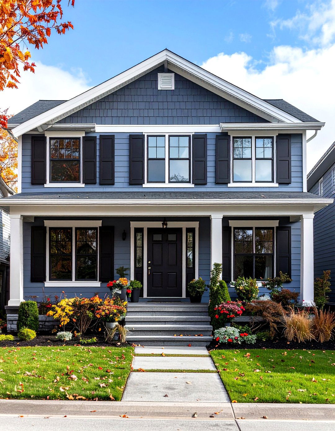 Black Accent Light Grey Contrast - 24 Light Grey House With White Trim Design Ideas