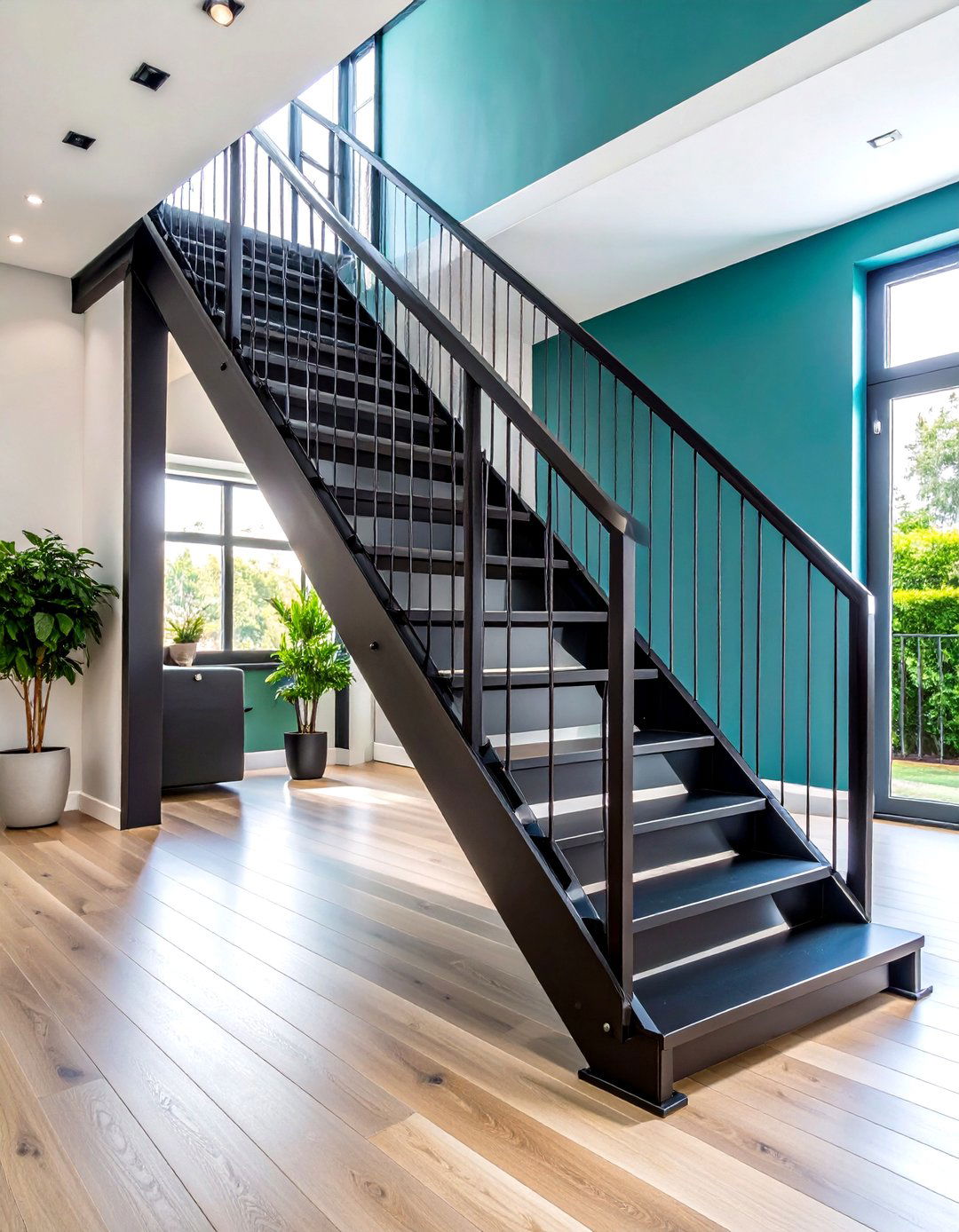 Black Accordion Folding Staircase - 24 black staircase ideas