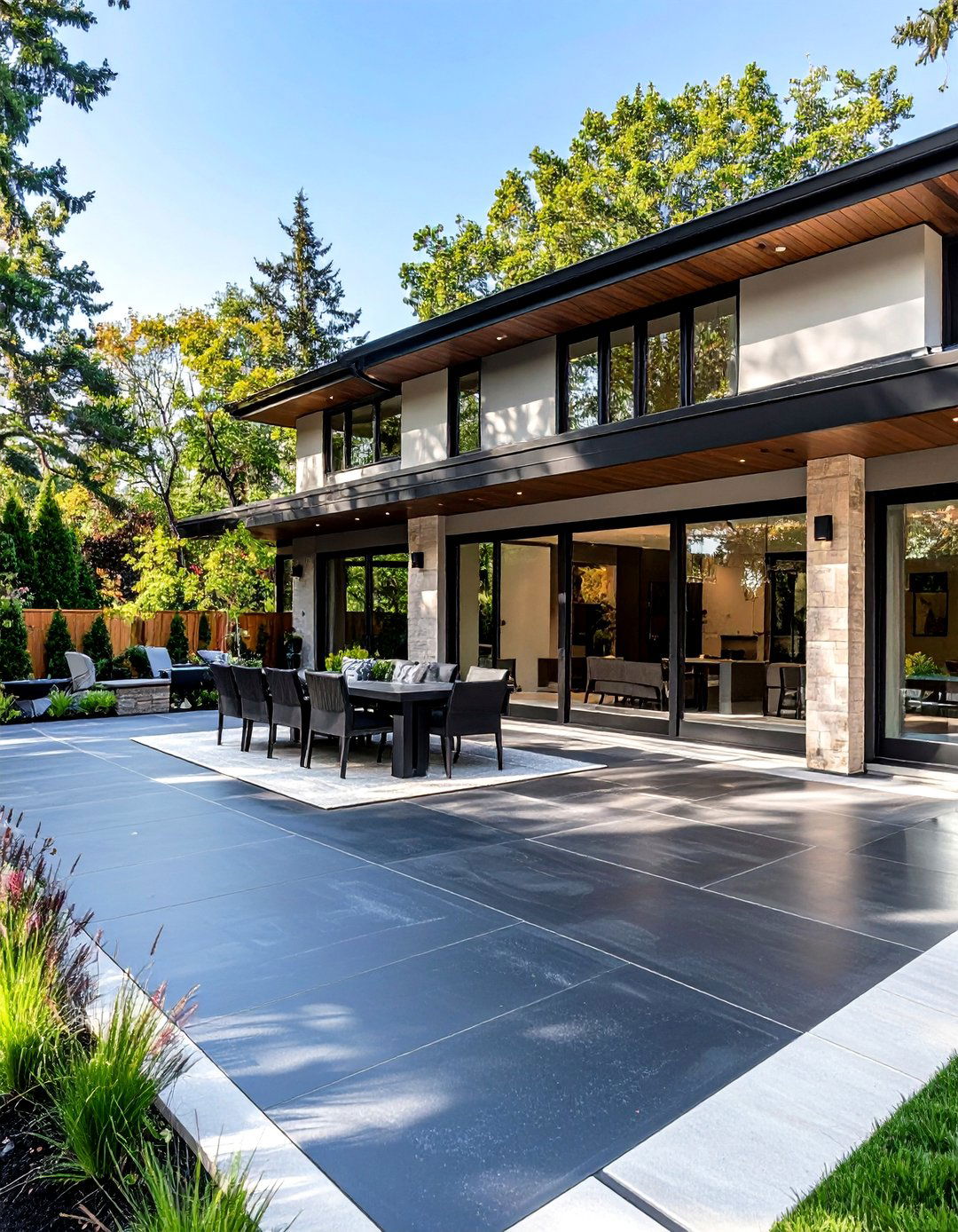 Black Acid Stained Concrete Patio - 24 black concrete patio ideas