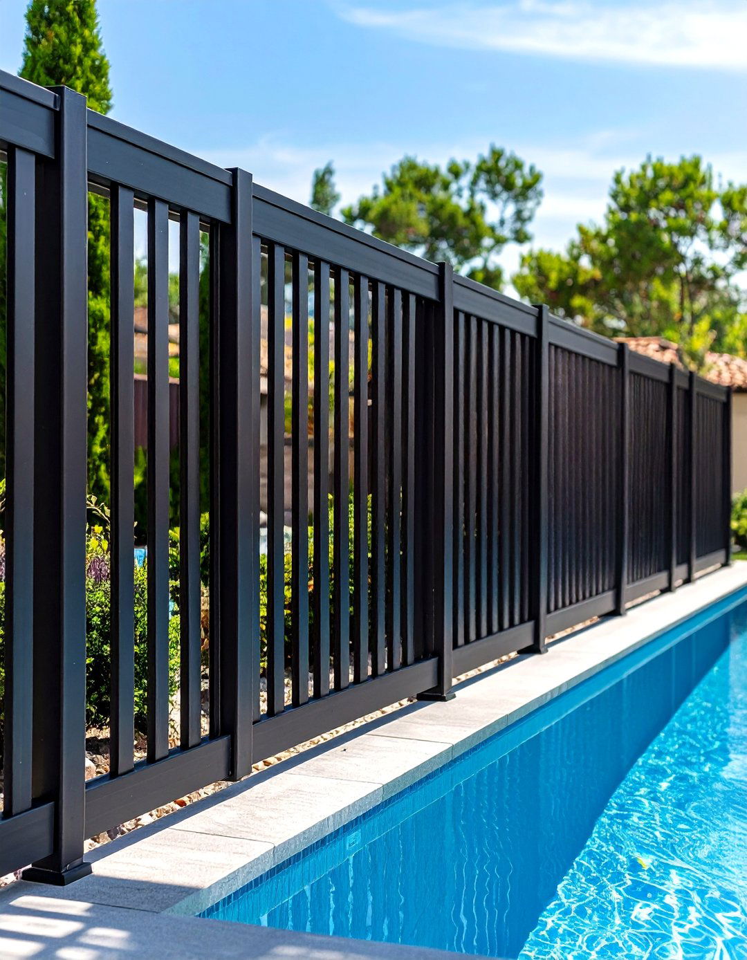 Black Aluminum Slat Privacy Fence - 24 Black Fence Ideas