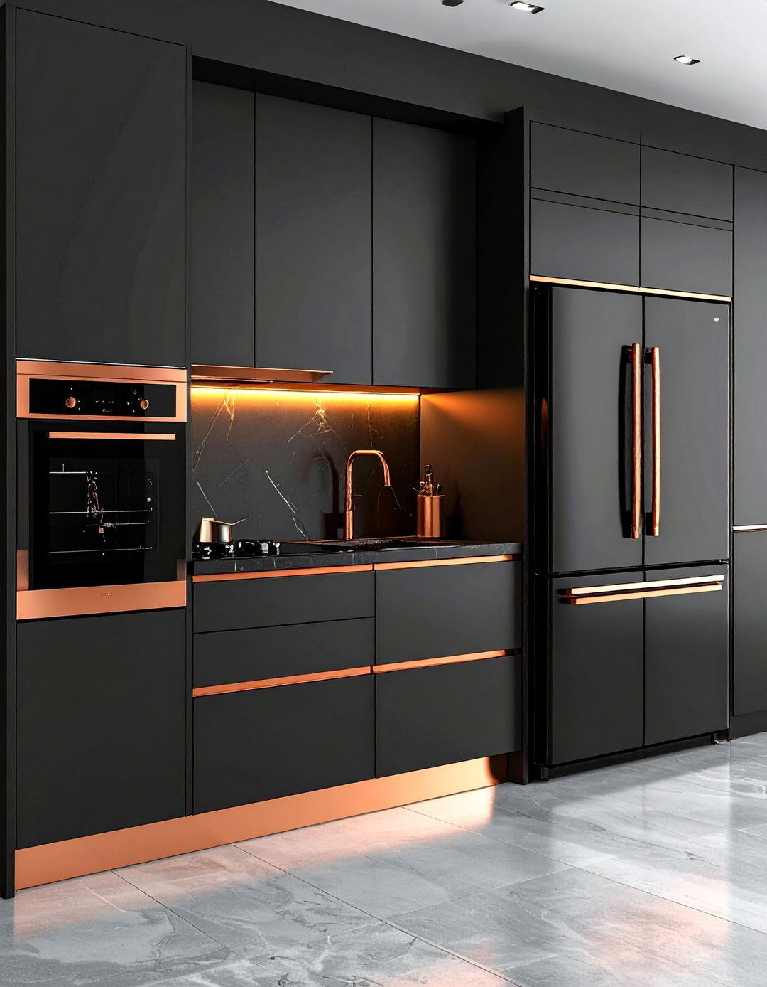 Black Appliance Copper Trim Integration - 24 black and copper kitchen ideas