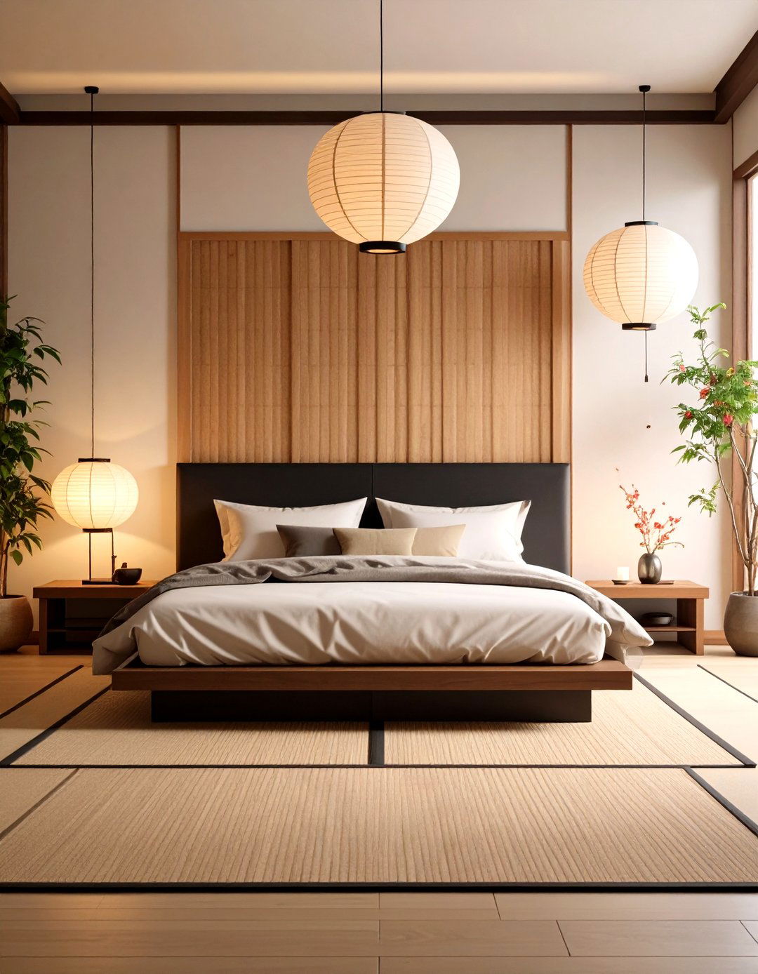Black Asian Zen Headboard - 24 Black Headboard Bedroom Ideas