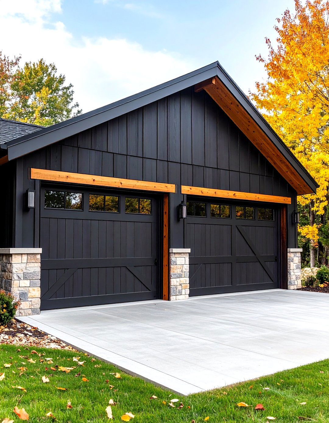 Black Barn Style Garage Doors - 24 Black Modern Farmhouse Exterior Design Ideas