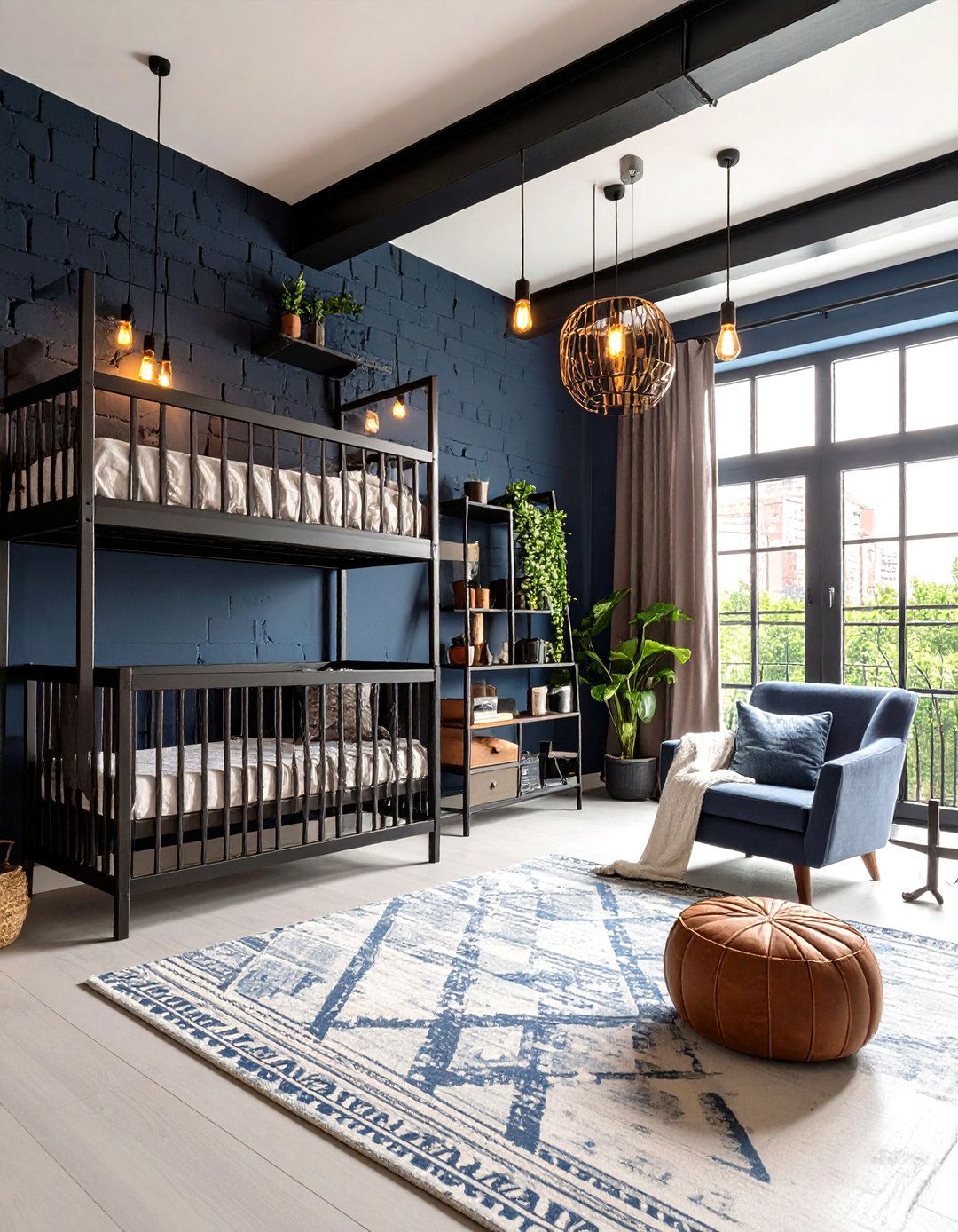 Black Brick Industrial Loft - 24 Black Nursery Ideas