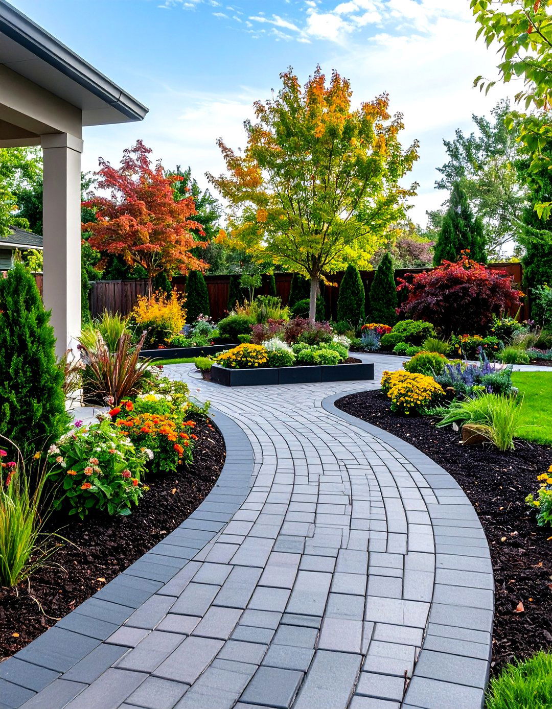 Black Brick Walkway with Raised Garden Bed Integration - 24 Black Brick Walkway Ideas