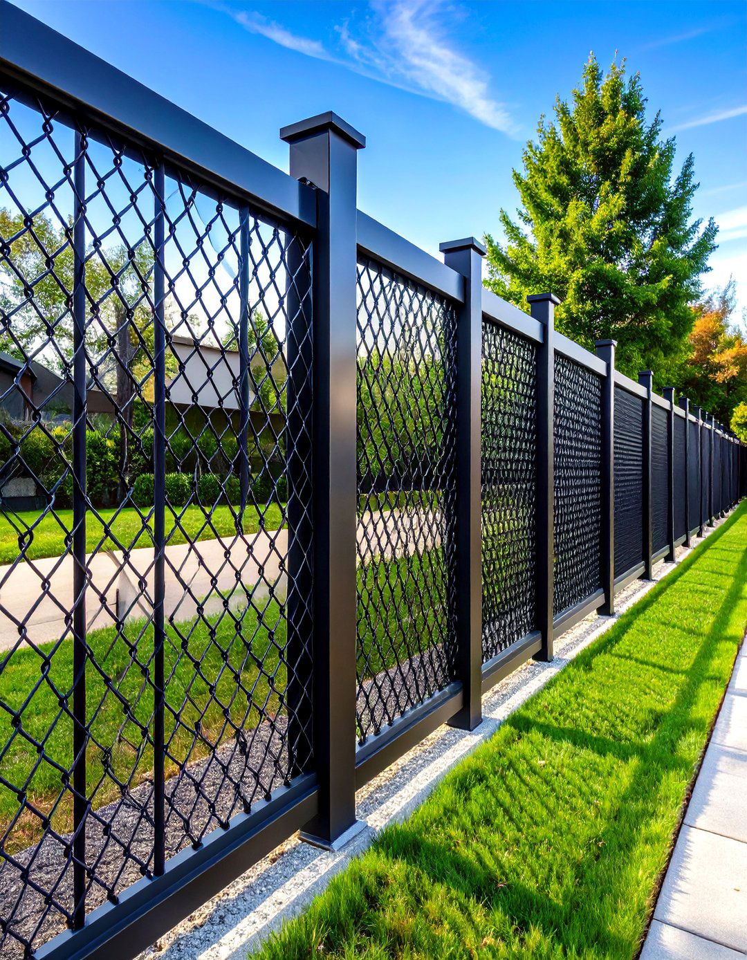 Black Chain Link Privacy Fence - 24 Black Fence Ideas