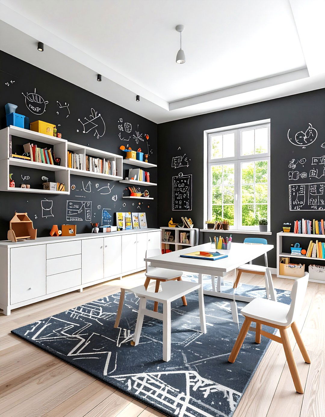 Black Chalkboard Creative Space - 24 Black Nursery Ideas