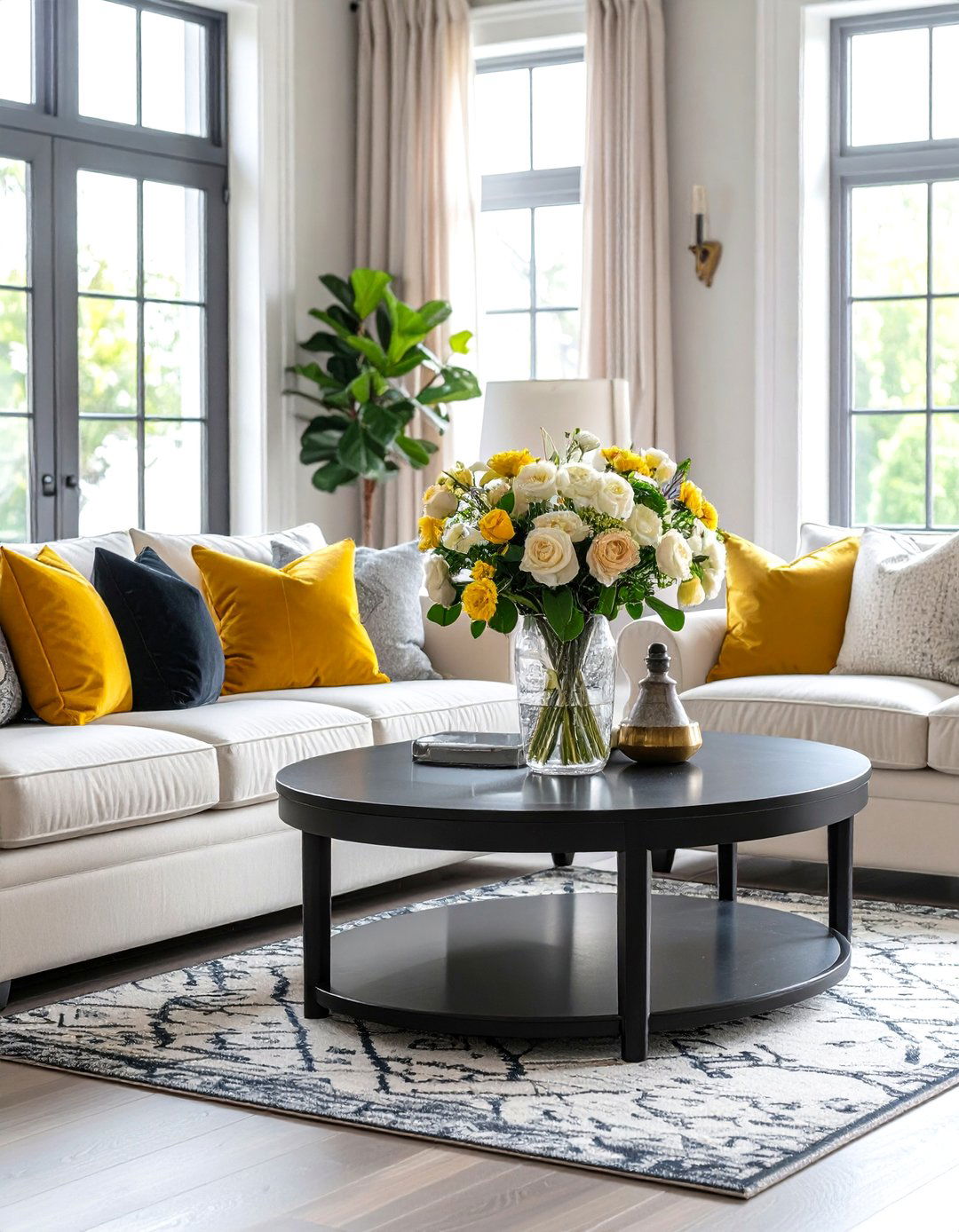 Black Coffee Table Centerpiece Living Room - 24 Black Living Room Ideas