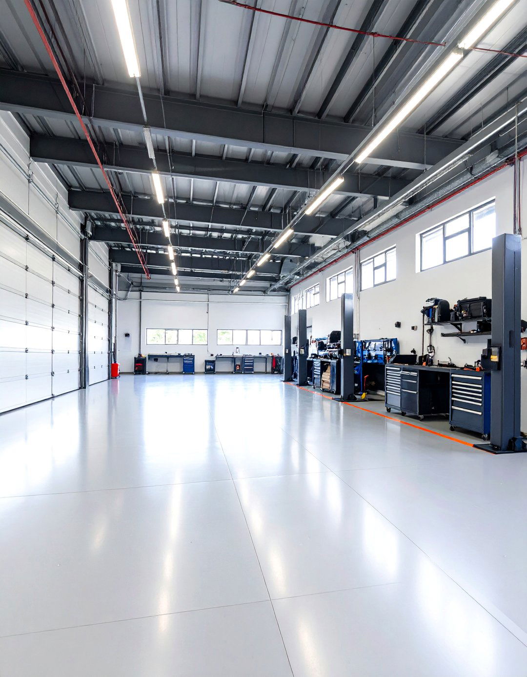 Black Commercial Grade Garage Setup - 24 Black Garage Ideas