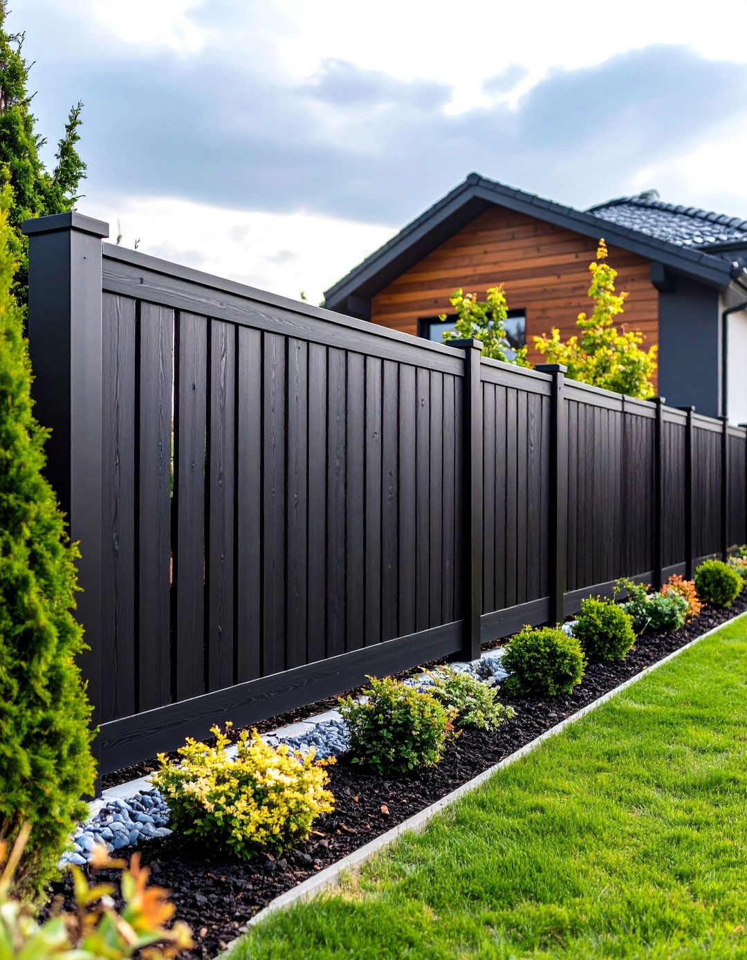 Black Composite Board Fence - 24 Black Fence Ideas