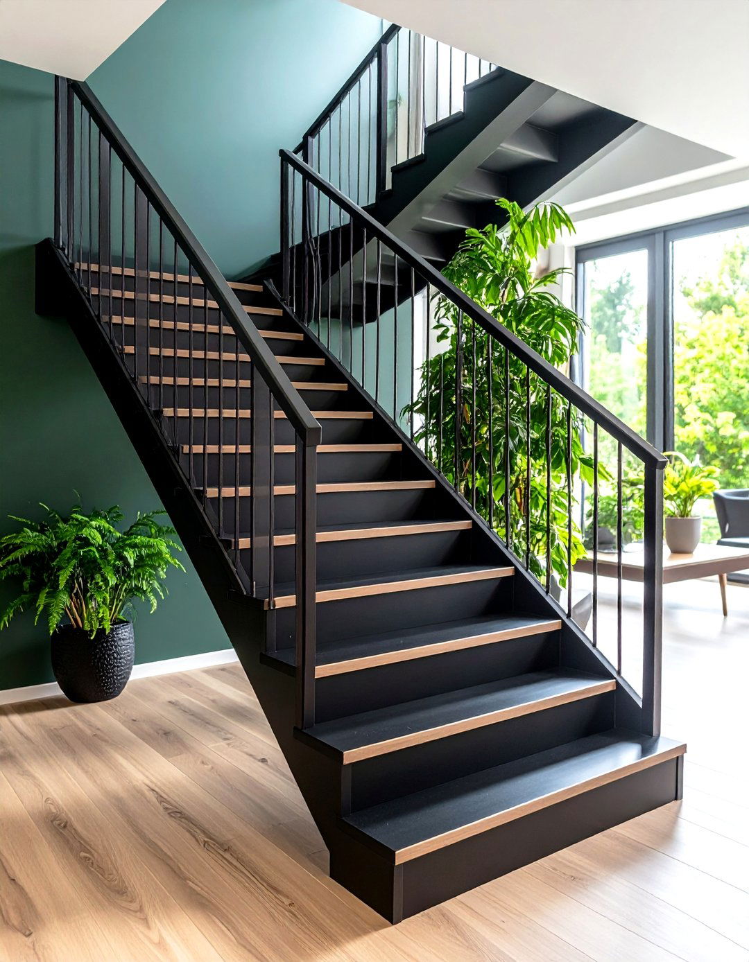 Black Composite Modern Staircase - 24 black staircase ideas
