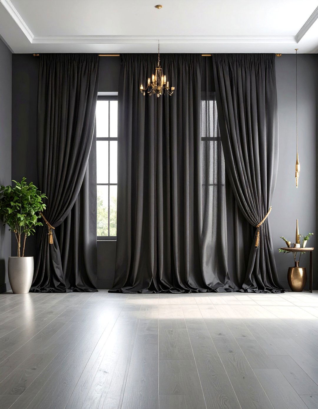 Black Curtains for Dramatic Contrast - 24 What Color Curtains Go With Gray Walls