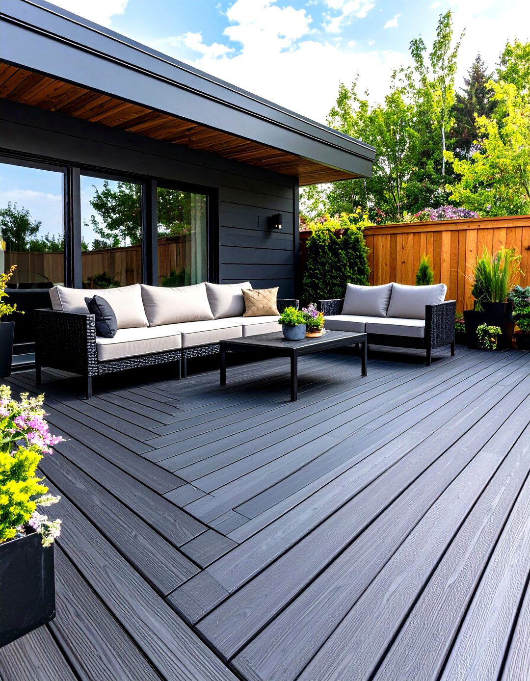 Black Deck with Linear Board Arrangement - 24 Black Deck Ideas