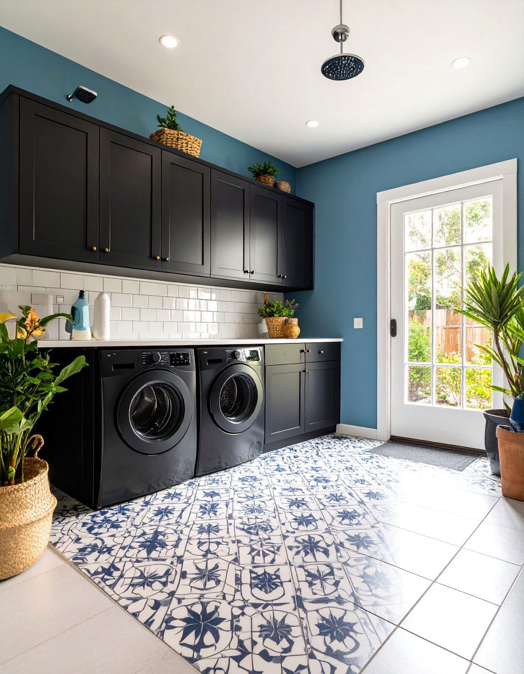 Black Dog Wash Station Integration - 24 black laundry room ideas