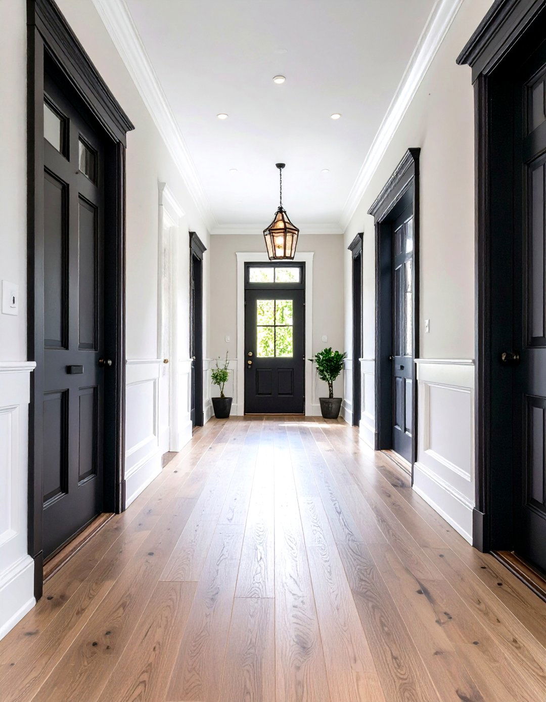 Black Door Frames Dramatic Entrances - 24 Black Trim Interiors