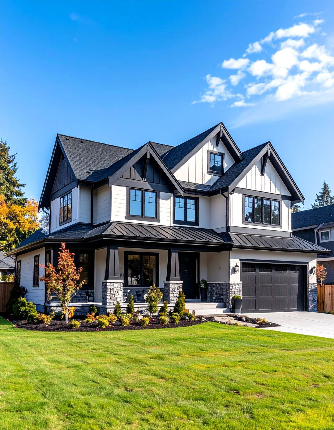 Black Dormer and Gable Accents - 24 Black House Exteriors & Paint Colors