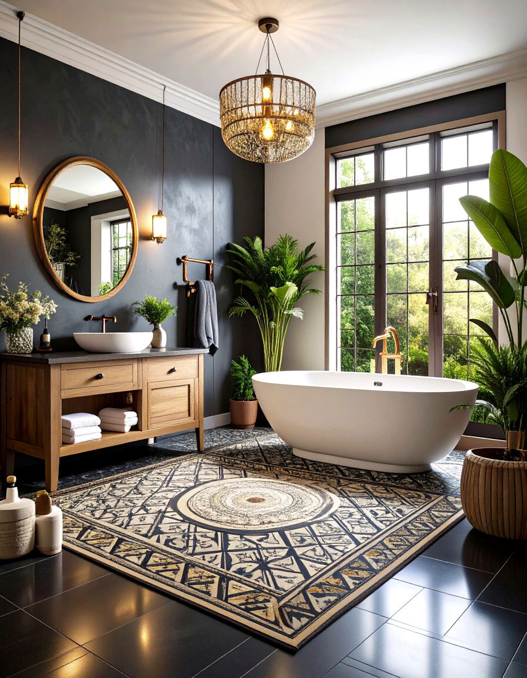 Black Encaustic Bathroom Floor Tiles - 24 Black Floor Bathroom Ideas