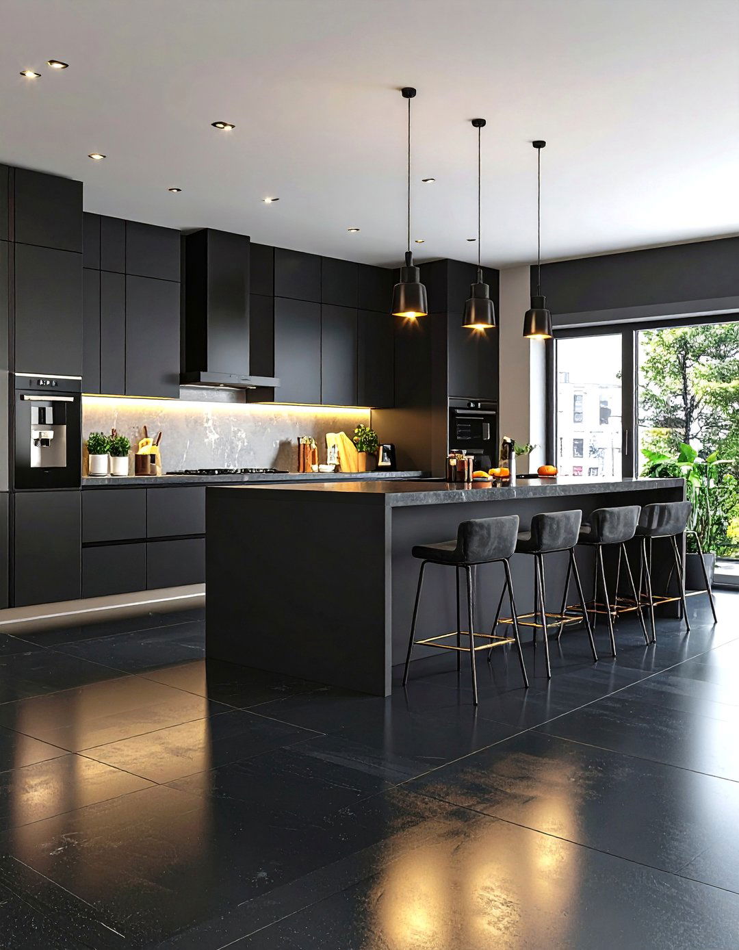 Black Epoxy Floor Coating System - 24 Black Floor Kitchen Ideas