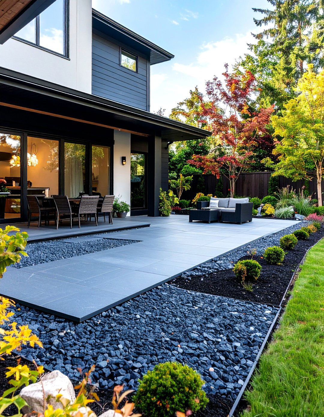 Black Exposed Aggregate Concrete Patio - 24 black concrete patio ideas