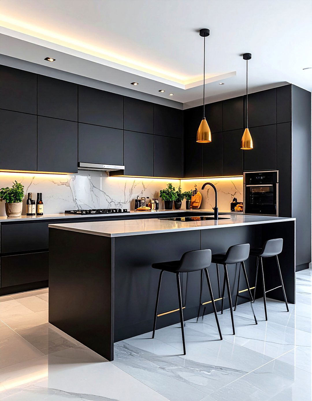 Black Flat Panel Cabinet Kitchen Styles - 24 kitchens with beautiful black cabinets