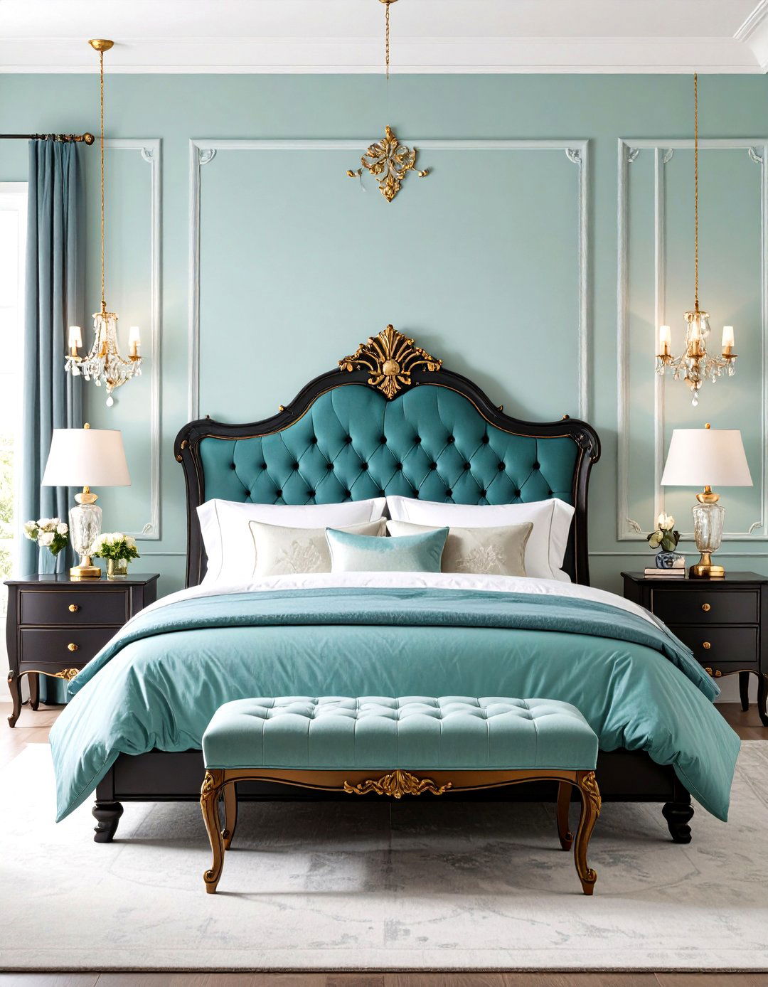 Black French Provincial Headboard - 24 Black Headboard Bedroom Ideas