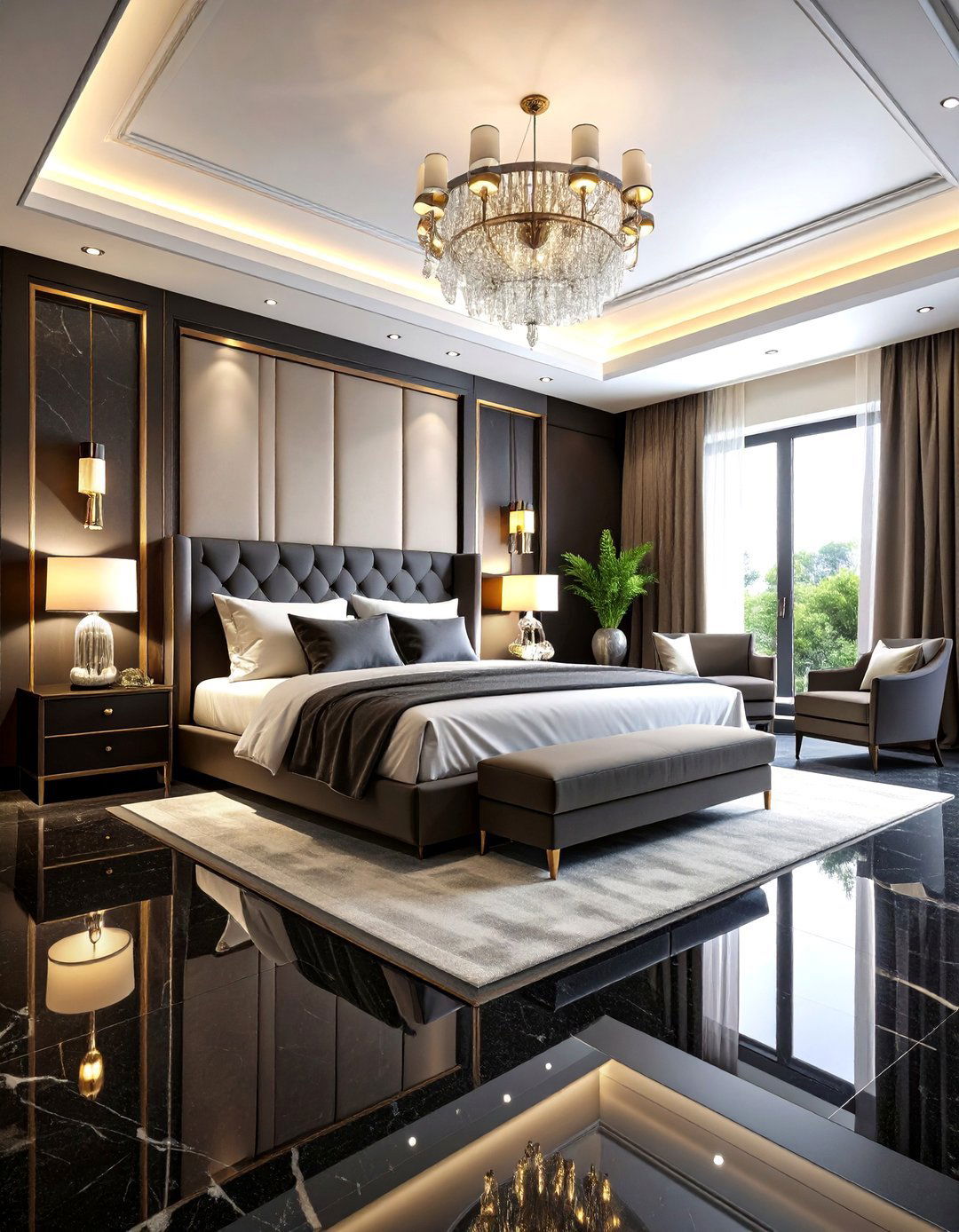 Black Granite Bedroom Flooring - 24 Black Floor Bedroom Ideas