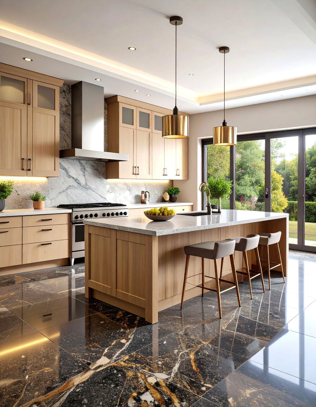 Black Granite Floor Installation - 24 Black Floor Kitchen Ideas