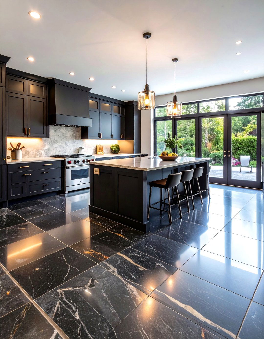 Black Granite Kitchen Floor Tiles - 24 Black Kitchen Floor Ideas