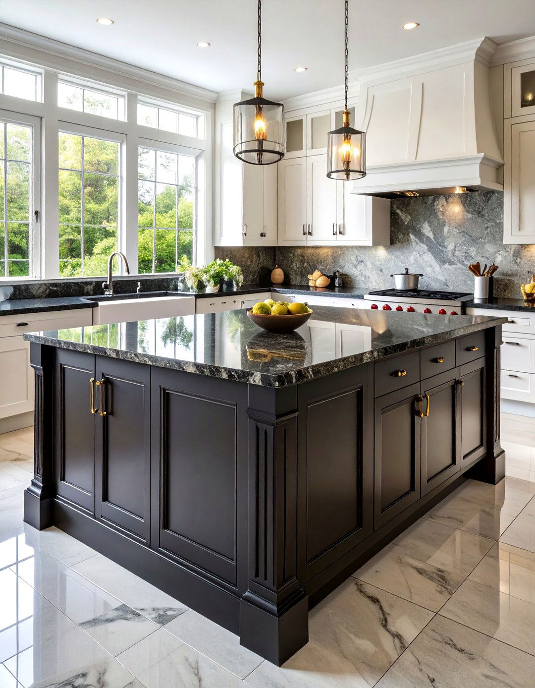 Black Granite Kitchen Island Countertop