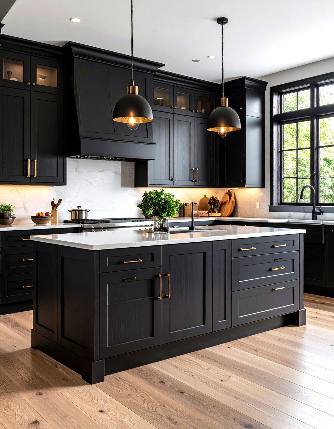 Black Hardware Dark Cabinets - 24 Dark Wood Kitchen Cabinets