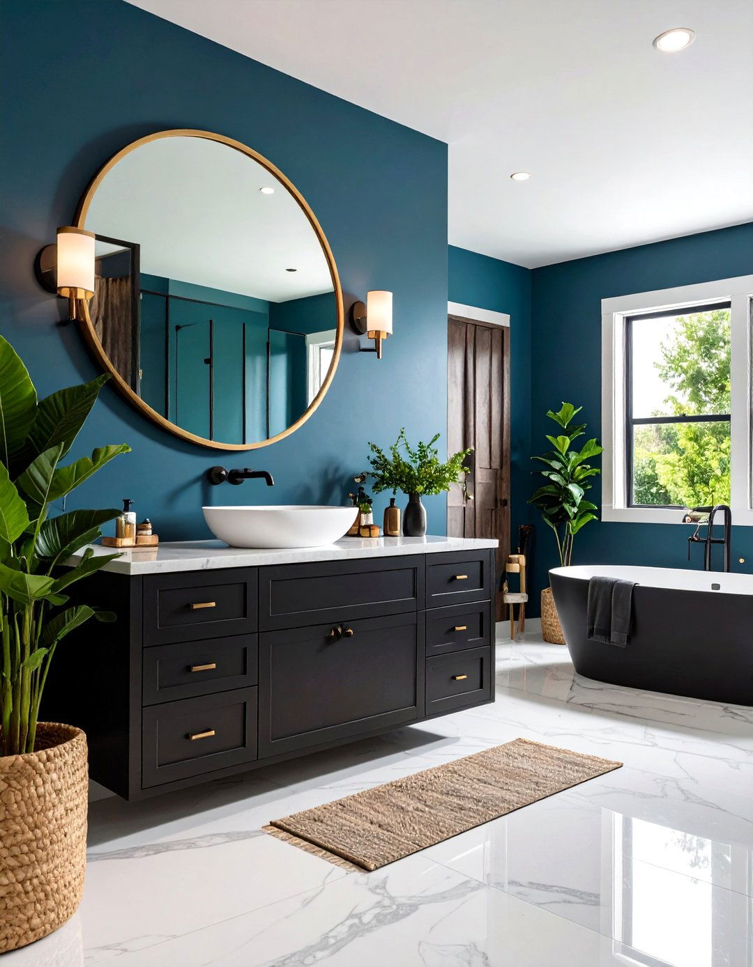 Black Hardware Drama - 24 Small Powder Room Ideas