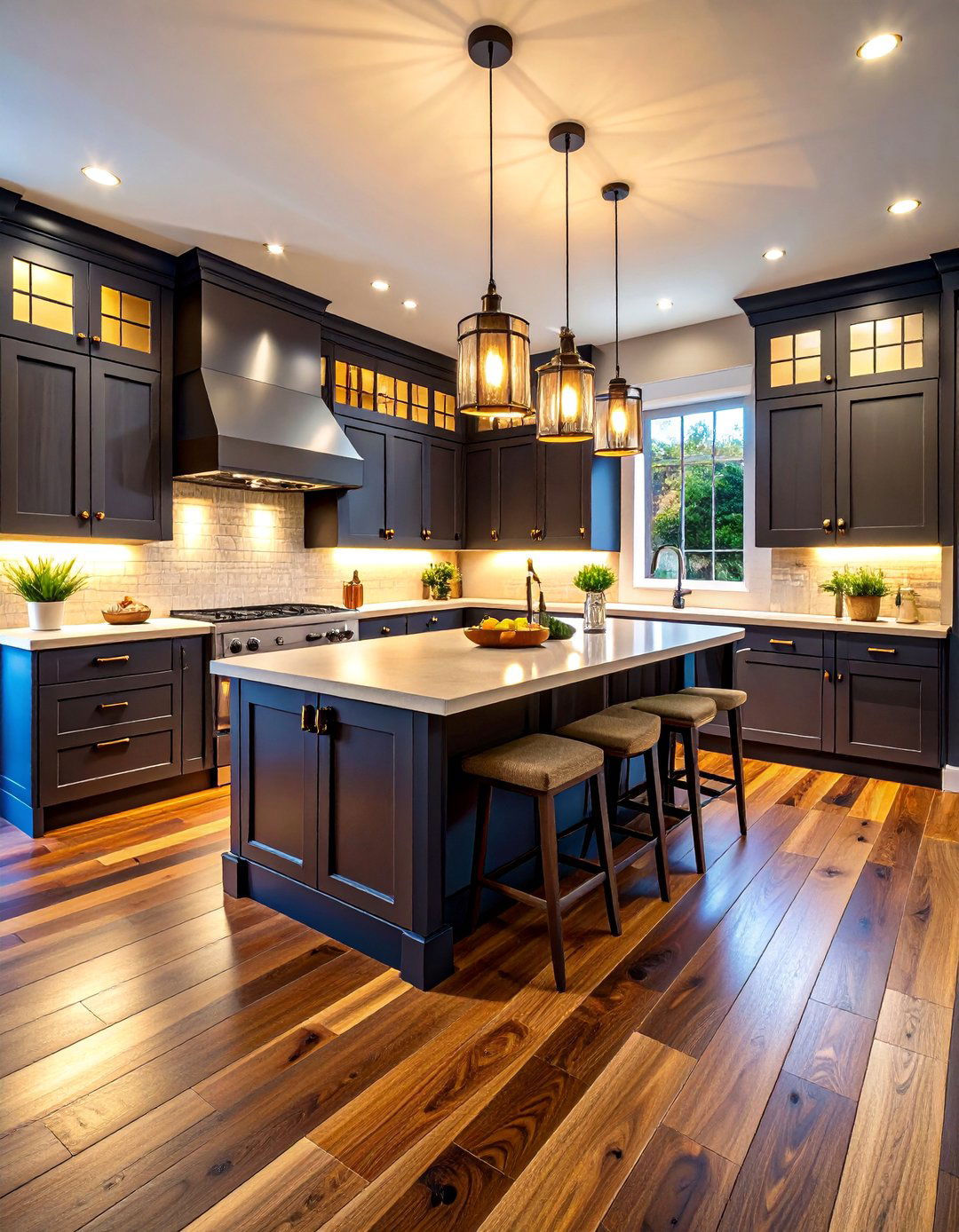 Black Hardwood Floor Kitchen Design - 24 Black Floor Kitchen Ideas