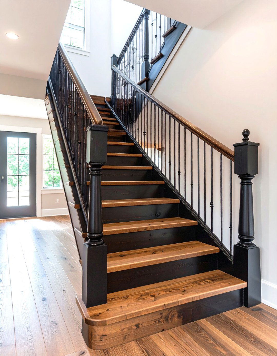 Black Iron Baluster Basement Modernization - 24 Basement Stair Ideas