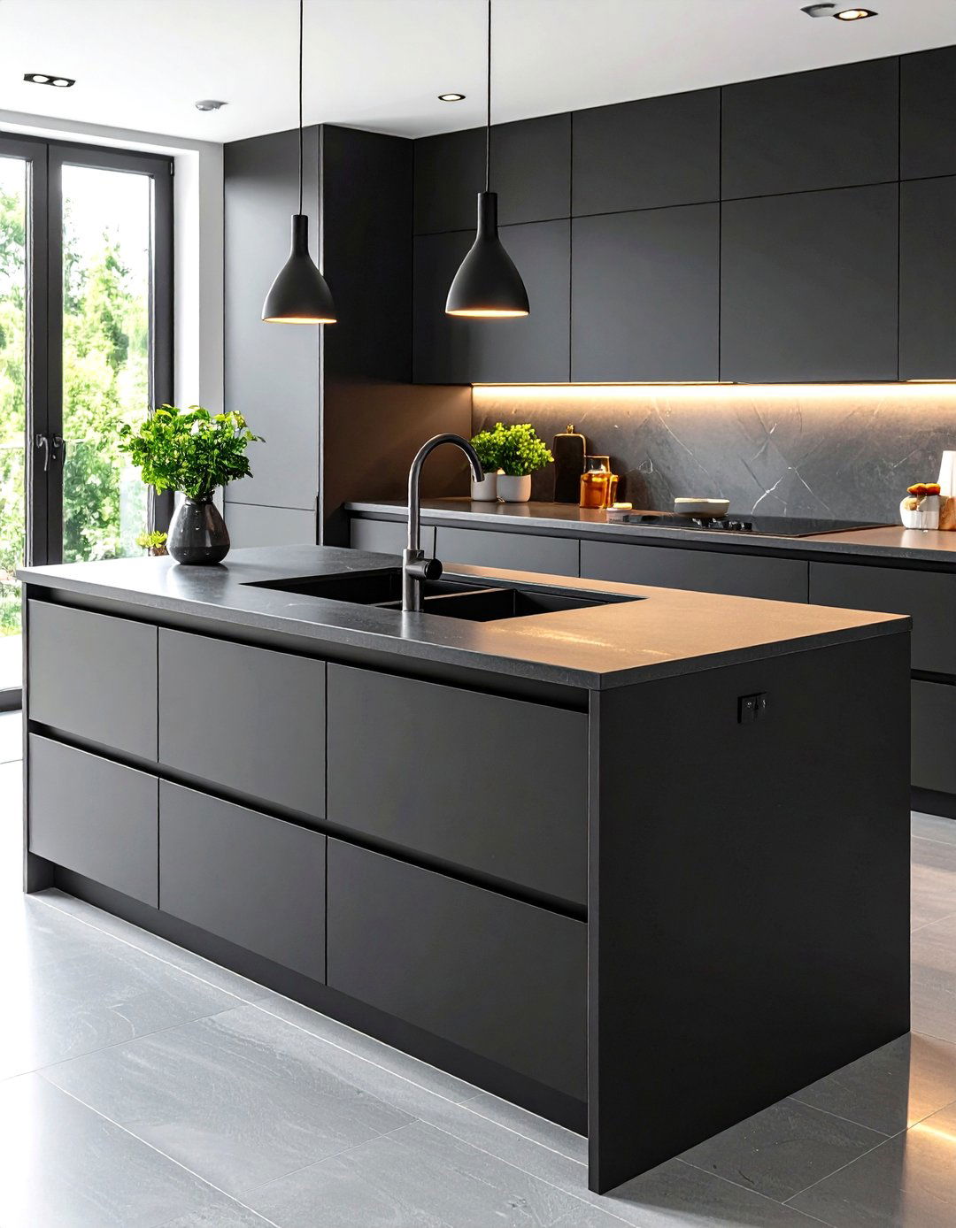 Black Kitchen Island with Integrated Sink - 24 Black Kitchen Islands