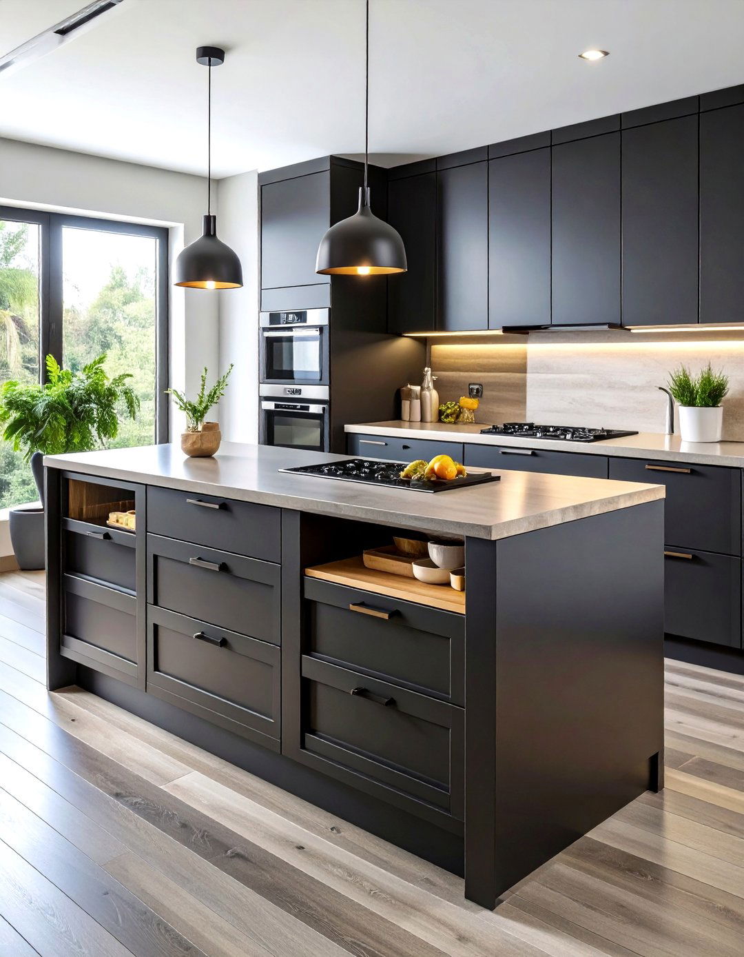 Black Kitchen Island with Storage - 24 Black Kitchen Islands