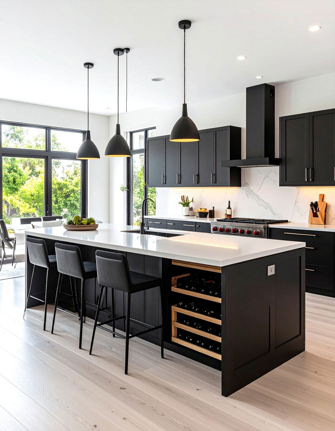 Black Kitchen Island with Wine Storage - 24 Black Kitchen Islands