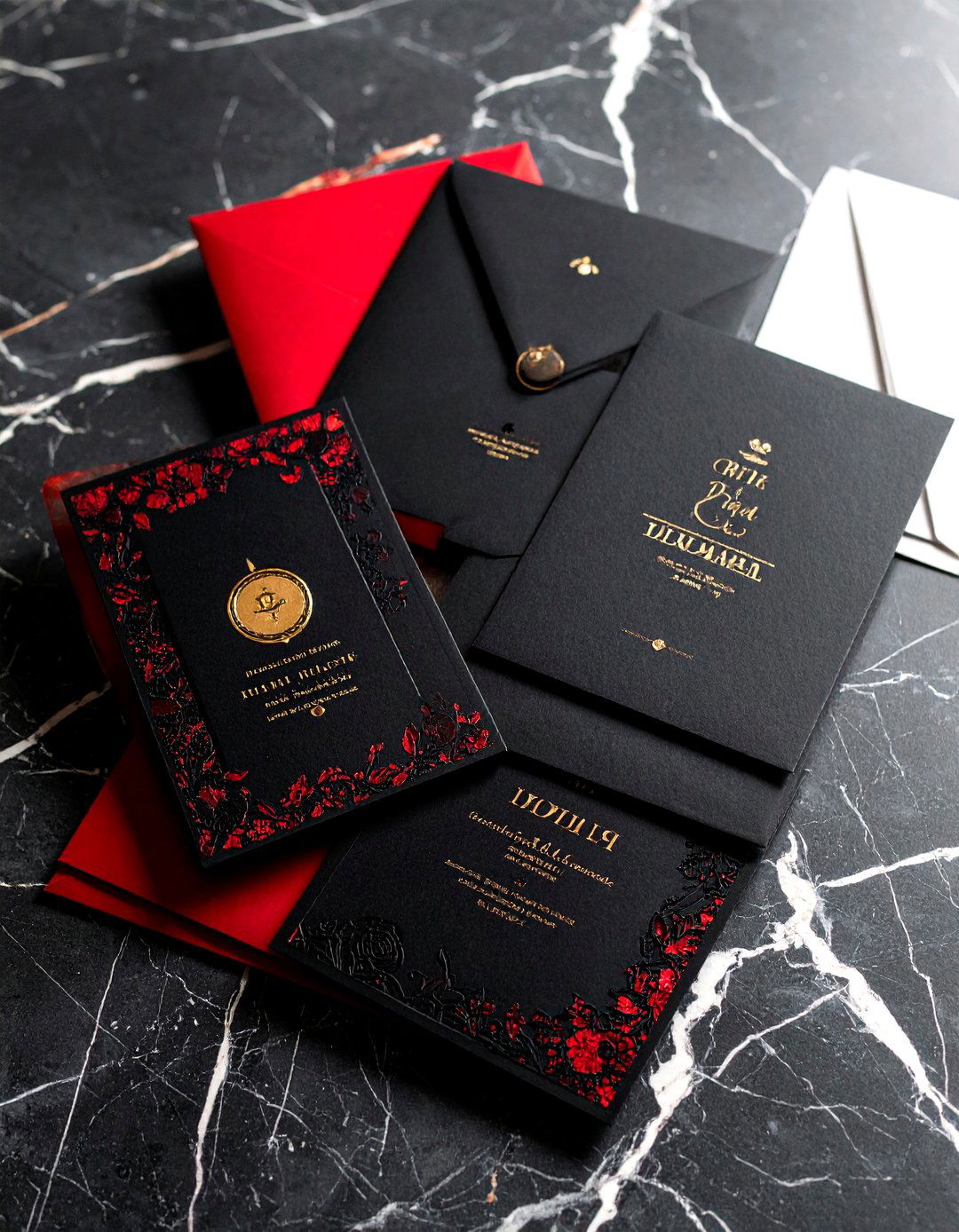 Black Lace Wedding Invitations - 24 Red and Black Wedding Ideas