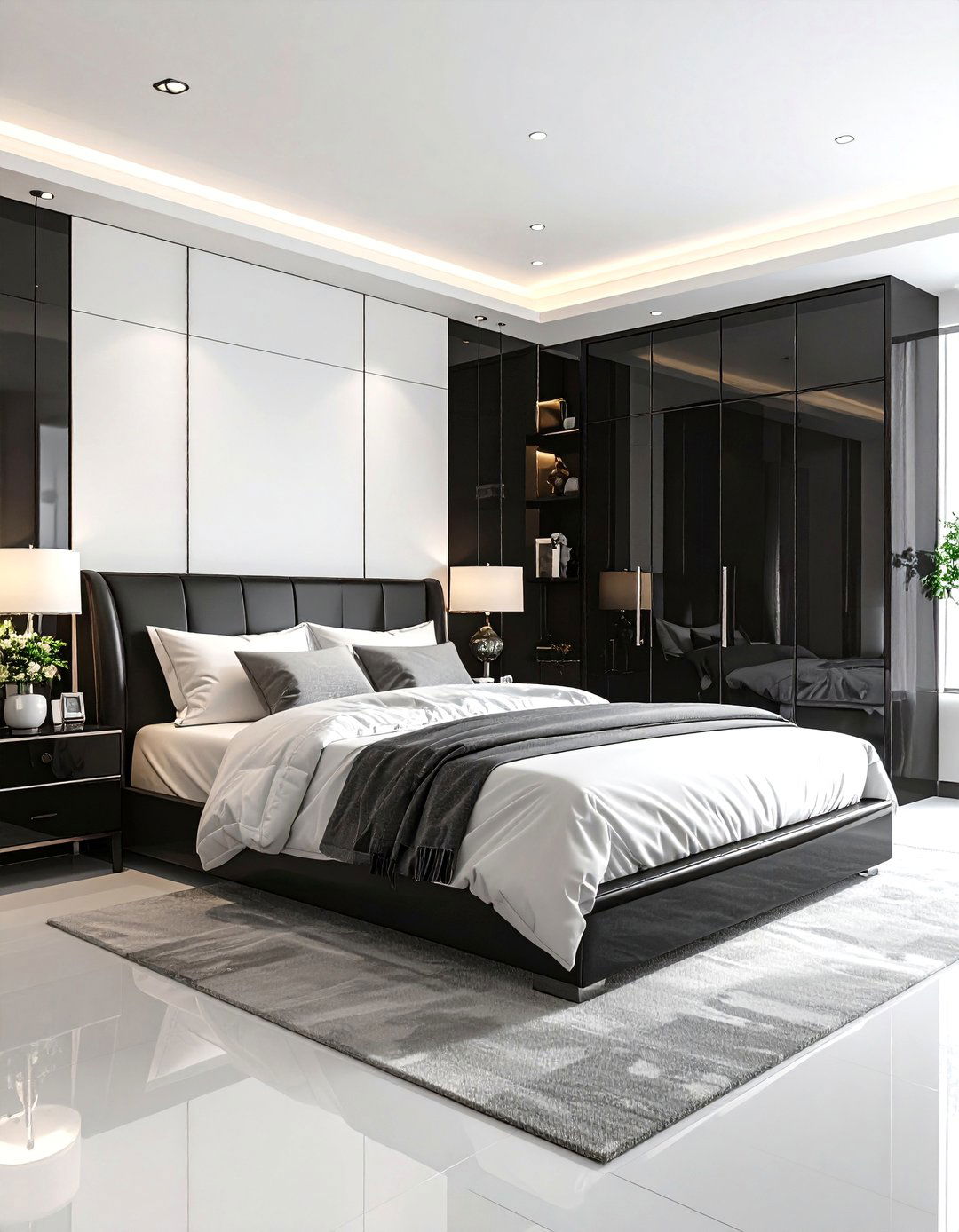 Black Lacquer Modern Bedroom - 24 Chanel Bedroom Ideas
