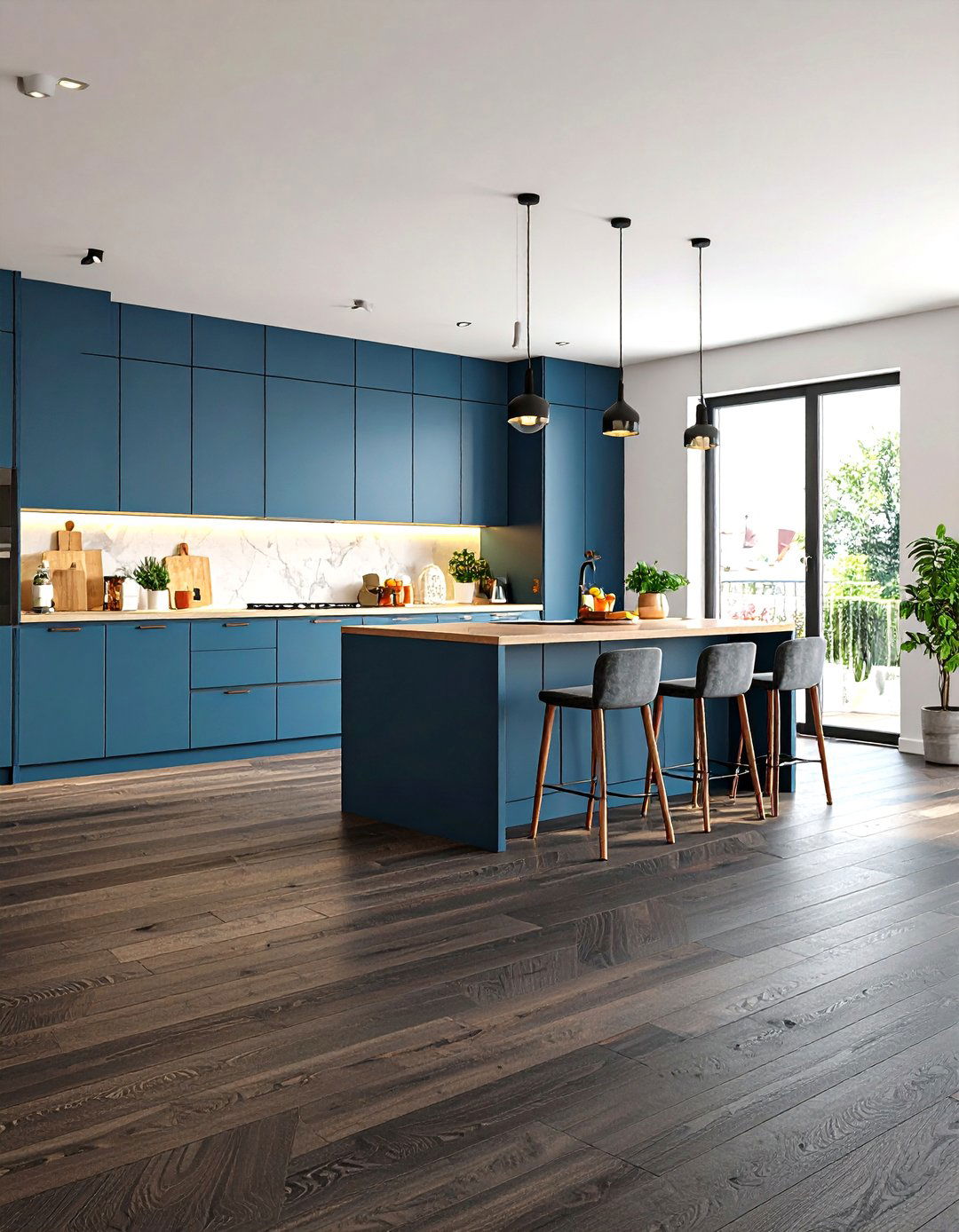 Black Laminate Wood Look Flooring - 24 Black Floor Kitchen Ideas