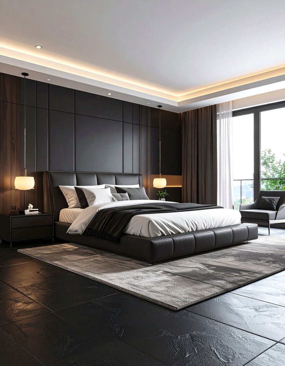 Black Leather Bedroom Flooring - 24 Black Floor Bedroom Ideas