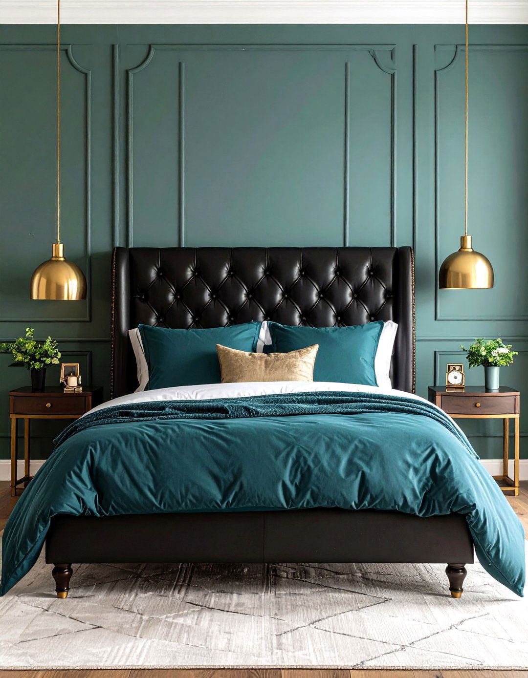 Black Leather Chesterfield Headboard - 24 Black Headboard Bedroom Ideas