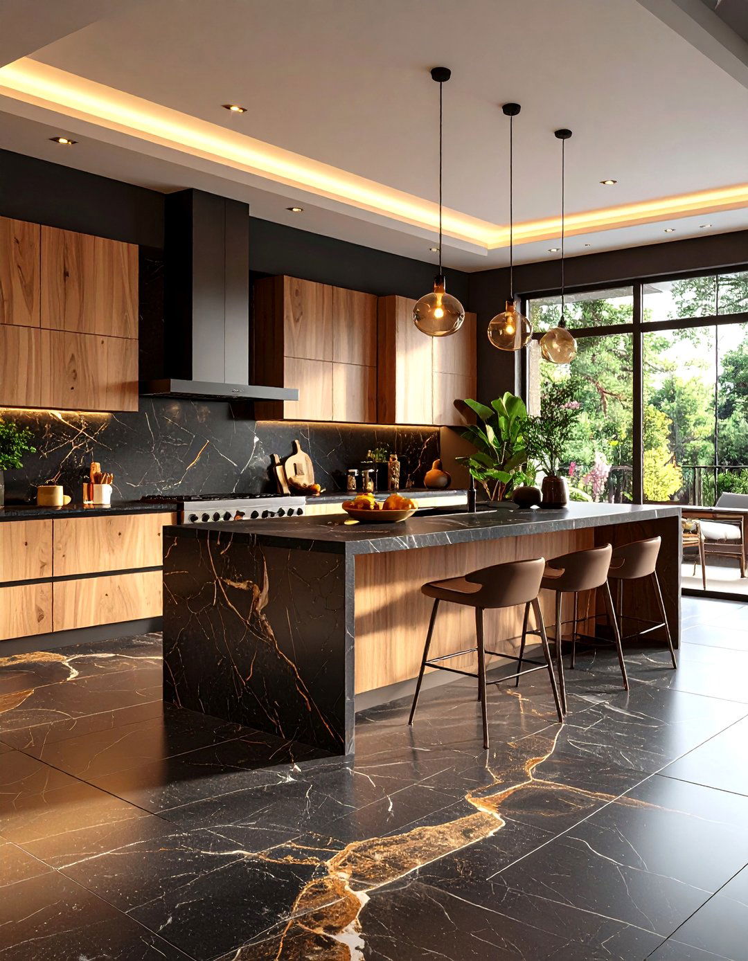 Black Limestone Kitchen Flooring - 24 Black Floor Kitchen Ideas