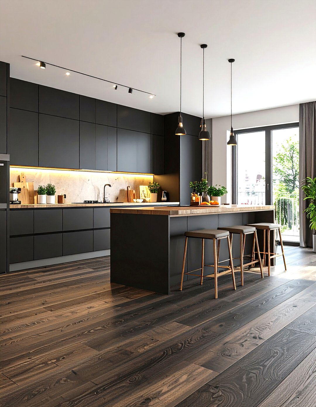 Black Luxury Vinyl Plank Flooring - 24 Black Floor Kitchen Ideas