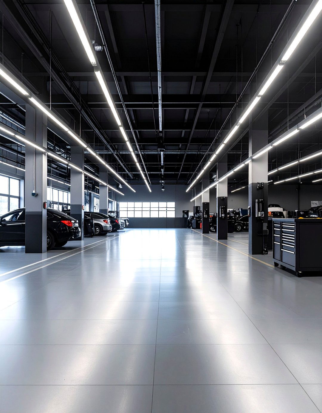 Black Maintenance and Repair Garage - 24 Black Garage Ideas