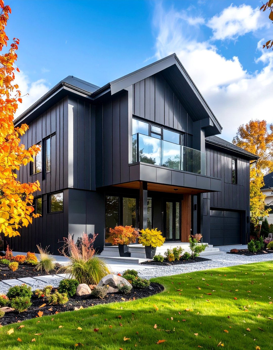 Black Metal Panel Systems - 24 Black House Exteriors & Paint Colors