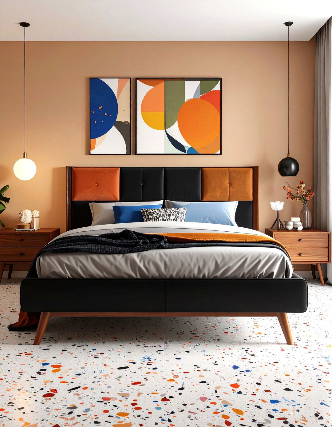 Black Mid Century Modern Headboard - 24 Black Headboard Bedroom Ideas