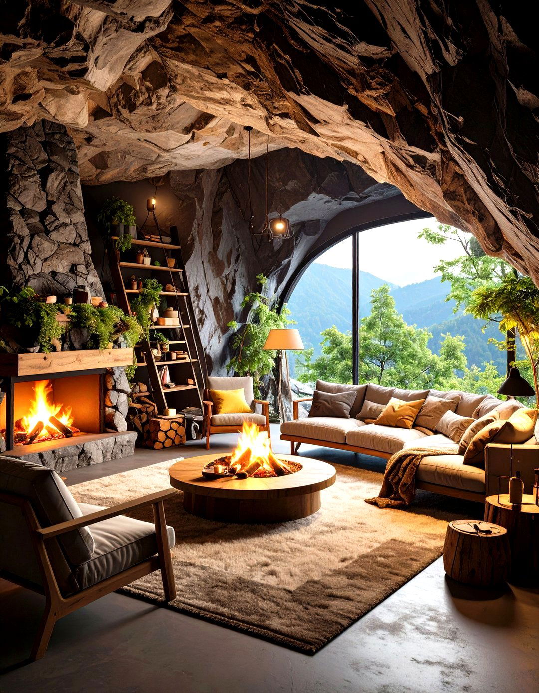 Black Outdoor Indoor Cave - 24 Black Man Cave Ideas