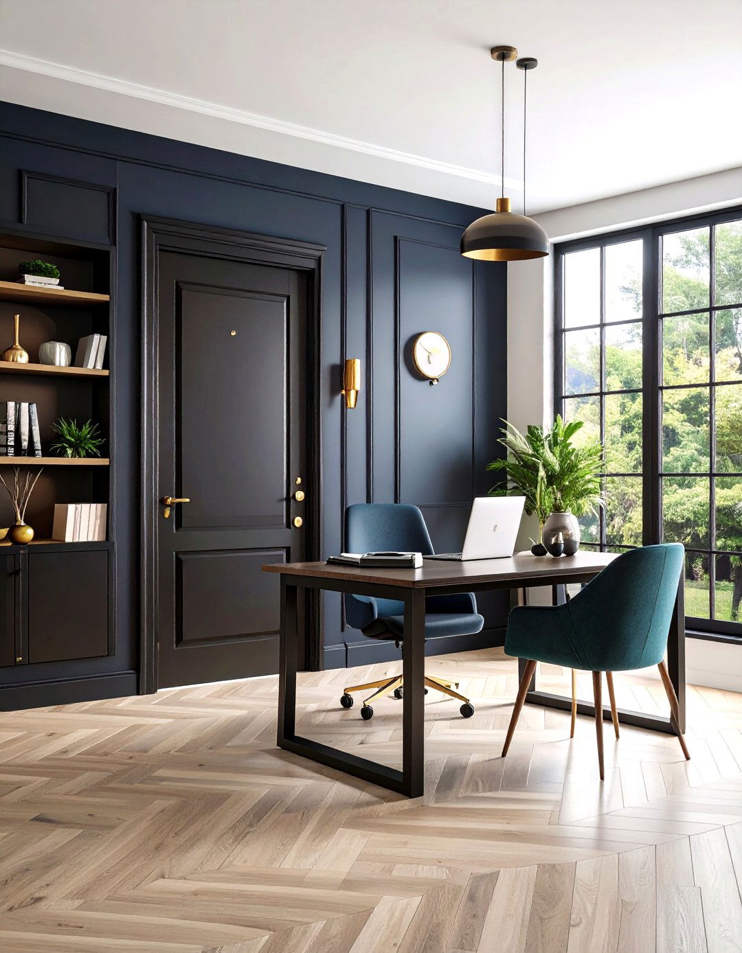 Black Paint Finish Door - 24 Home Office Door Ideas