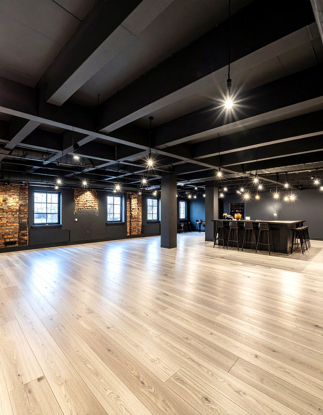 Black Painted Basement Ceiling Concepts - 24 Basement Ceiling Ideas